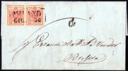 Cover Milano, SD (II) Datario Invertito (Punti 7), Lettera Del 26.6 Ventiseiesimo Giorno D'uso Per Brescia Affrancata Co - Lombardije-Venetië