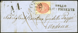 Cover Padova, BOLLO/INSUFFICIENTE, A 1., Punti 5+5, Lettera Del 10.10.1863 Per Modena Affrancata Con 5 S. Rosa Dent. 14, - Lombardo-Venetien