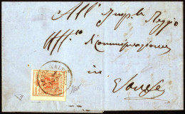 Cover Porto Valtravaglia, (C1 Punti 10), Lettera Del 12.2.1857 Per Varese Affrancata Con 15 Cent. Rosso Vermiglio III Ti - Lombardo-Venetien