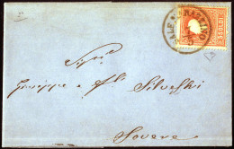 Cover Sale Marazzino, (C1 Punti 10) Lettera Del 7.5.1859 Per Lovere Affrancata Con 5 S. Rosso II Tipo, Firmata ED, Sass. - Lombardo-Vénétie