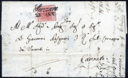 Cover Suzzara, (Cor. Punti 11), Lettera Del 28.9.1850 Per Canneto Affrancata Con 15 Cent. Rosso I Tipo Prima Tiratura Ca - Lombardije-Venetië