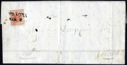 Cover Traona, (SD Punti 10), Lettera Del 4.3.1853 Per Sondrio Affrancata Con 15 Cent. Rosso Carta A Mano III Tipo, Sass. - Lombardo-Vénétie