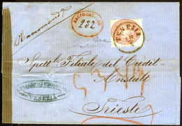 Cover Venezia, (RACC. Rosso Ovale Senza Data Punti 10), Annullo Sperimentale, Lettera Raccomandata Del 18.3.1864 Per Tri - Lombardije-Venetië