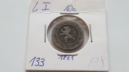 BELGIQUE LEOPOLD PREMIER 10 CENTIMES 1861 COTES : 1.5€-7.5€-22.5€-45€ - 10 Centimes