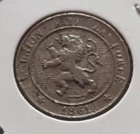 BELGIQUE LEOPOLD PREMIER 5 CENTIMES 1861 5 SOUS LE R RUPTURES DE COIN COTES : 5€-15€-40€-80€ - 5 Cent