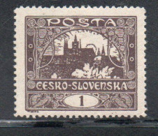 CZECH REPUBLIC REPUBBLICA CECA CZECHOSLOVAKIA CESKA CECOSLOVACCHIA 1919 1920 HRADCANY AT PRAGUE 1h MH - Nuevos