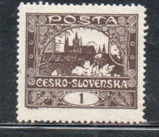 CZECH REPUBLIC REPUBBLICA CECA CZECHOSLOVAKIA CESKA CECOSLOVACCHIA 1919 1920 HRADCANY AT PRAGUE 1h MH - Neufs