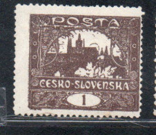 CZECH REPUBLIC REPUBBLICA CECA CZECHOSLOVAKIA CESKA CECOSLOVACCHIA 1919 1920 HRADCANY AT PRAGUE 1h MH - Ungebraucht