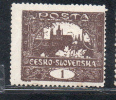 CZECH REPUBLIC REPUBBLICA CECA CZECHOSLOVAKIA CESKA CECOSLOVACCHIA 1919 1920 HRADCANY AT PRAGUE 1h MH - Ongebruikt