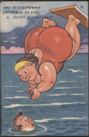 64 SAINT JEAN DE LUZ - UNE PETITE FEMME QUI TOMBE DU CIEL A SAINT JEAN DE LUZ - Carte à Système - RCPA 04 - Saint Jean De Luz