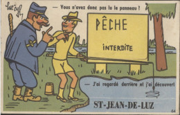 64 SAINT JEAN DE LUZ - VOUS N'AVEZ DONC PAS LU LE PANNEAU ? PECHE INTERDITE - Carte à Système - RCPA 04 - Saint Jean De Luz