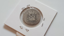 BELGIQUE LEOPOLD II 1 FRANC ARGENT 1830-1880 INDEPENDANCE CROIX INCOMPLETE ONLY 545222 EX. COTES : 6€-20€-60€-150€ - 1 Frank