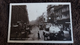 CPA MANCHESTER MARKET STREET POLICEMAN ATTELAGE HORSE ANIMATION GROSVENOR REAL PHOTO 1908 - Manchester
