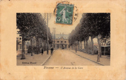 PÉRONNE (80) L'Avenue De La Gare - CPA 1914 Edition Picard - Peronne