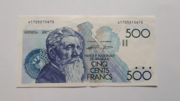 BELGIQUE/BELGIE 500 FRANCS/FRANK MEUNIER 1982 GENIE-GODEAU ! P-143a.5 TRES PEU OU PAS CIRCULé 1 PLI CENTRAL ET COIN - 500 Frank