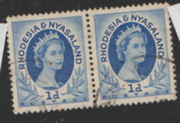 Rhodesia And Nyasaland  1954   SG 2  1d  Fine Used Pair - Rhodesia & Nyasaland (1954-1963)