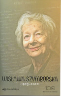 POLAND 2023 POLISH POST OFFICE LIMITED EDITION FOLDER: WISLAWA SZYMBORSKA NOBEL PRIZE WINNER LITERATURE POET WRITER - Prix Nobel