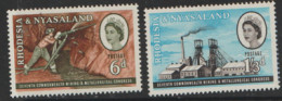 Rhodesia And Nyasaland  1961  SG  38-9  Commonwealth  Mining Unmounted Mint - Rhodesia & Nyasaland (1954-1963)