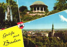 BADEN BEI WIEN, RESORT, CHURCH, STATUE, PANORAMA, AUSTRIA - Baden Bei Wien