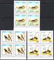 2004 -Tunisie/ Y&T 1527 -- 1529 - Oiseaux De Tunisie - 3 Bloc De 4  - 12V -/ MNH***** - Tunisie (1956-...)