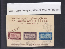 ÄGYPTEN - EGYPT - EGYPTIAN - EGITTO -  WELT-LEPRA-KONGRESS 1938 - FDC -  NUR FRONT - Oblitérés