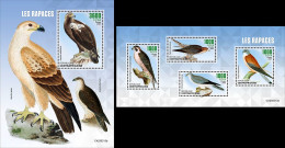 Centrafrica 2023, Animals, Bird Of Prey, 4val In BF+BF - Aigles & Rapaces Diurnes