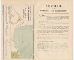 Kaart / Staatsblad 1886 - Gem. Muiden - Kruitfabriek De Krijgsman - Zuiderzee - Cartes Topographiques