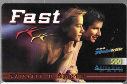 CARTE-PREPAYEE-Mobiklik-SERBIE-500-FAST-Exp31/12/2003-Plastic Epais--TBE-RARE - Other - Europe