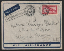 H 935) Indochina 1935 Mi# 191 EF: Cochinchine Saigon - Marseille-Aix-en-Provence - Cartas & Documentos