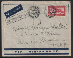 H 935) Indochina 1935 Mi# 191 EF: Cochinchine Saigon - Marseille-Aix-en-Provence - Covers & Documents