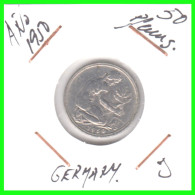 ALEMANIA -DEUTSCHLAND - GERMANY-MONEDA DE LA REPUBLICA FEDERAL DE ALEMANIA DE 50 Pfn-DEL AÑO - 1950 - CECA - J - HAMBURG - 50 Pfennig