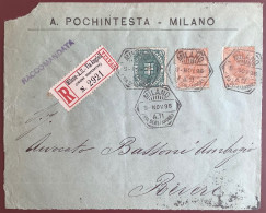 RR ! RACCOMANDATA Agenzie Postali MILANO A11 VIA ANGIOLI/UNIONE COOPERATIVA 1896 Lettera Italia Umberto (angels Anges - Marcofilía