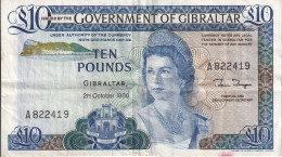 BILLETE DE GIBRALTAR DE 10 POUNDS DEL AÑO 1986  (BANKNOTE) - Gibilterra