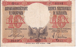 BILLETE DE ALBANIA DE 10 LEK DEL AÑO 1940 (BANKNOTE) - Albanien