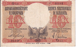 BILLETE DE ALBANIA DE 10 LEK DEL AÑO 1940 (BANKNOTE) - Albanië