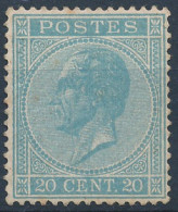 [* SUP] N° 18A, 20c Bleu-outremer, Centrage Parfait - Infime Trace. LUXE - Cote: 1787€ - 1865-1866 Profile Left