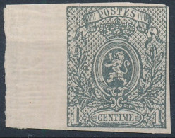 [** B/TB] N° 22, 1c Gris, Margé Avec Bord De Feuille (rare) - Petite Ligne De Gomme Brunâtre Sinon Superbe - Cote: 1325€ - 1866-1867 Blasón