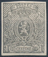 [** SUP] N° 22, 1c Gris, Belles Marges Régulières - Fraîcheur Postale (gomme Partiellement Brunie) - Cote: 1325€ - 1866-1867 Coat Of Arms