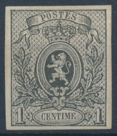 [* SUP] N° 22, 1c Gris, Belles Grandes Marges Et De La Plus Grande Fraîcheur - LUXE - Cote: 380€ - 1866-1867 Coat Of Arms