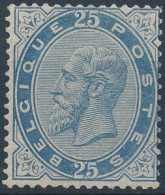 [(**) TB] N° 40, 25c Bleu Terne, Regommé - Compté Comme Sans Gomme - Cote: 444€ - 1869-1883 Leopold II