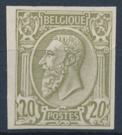 [** SUP] N° 47, 20c Olive/verdâtre, Réimpression 'Eisenhower'. Rare - Cote: 750€ - 1884-1891 Leopold II