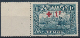 [O SUP] N° 160, 1F+1F Bleu-gris Foncé, Centrage Parfait Et Bdf - Obl Centrale Légère. LUXE - Cote: 81€ - 1918 Red Cross