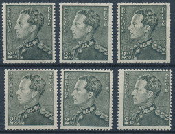 [** SUP] N° 530 (6x), Joli Lot De Nuances Et Sous Nuances - 1936-1951 Poortman