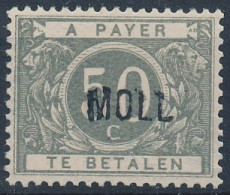 [** SUP] TX16A, 50c Gris, Bon Centrage - Surcharge Du Bureau De Moll - Cote: 850€ - Briefmarken