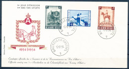 [FDC SUP] N° 938/40, Monument Albert 1er - Cote: 85€ - 1951-1960