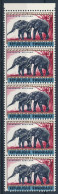 [** SUP] N° 59-cu, Elephants En Bande De 5 - Surcharge Doublée. Rare - Altri & Non Classificati