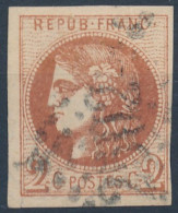 [O SUP] N° 40B, 2c Brun-rouge, Belles Marges Régulières - Signé Juliard - Cote: 330€ - 1870 Emissione Di Bordeaux