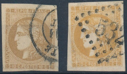 [O SUP] N° 43A+43B, Les 2 Reports - Timbres Bien Margés - Cote: 200€ - 1870 Uitgave Van Bordeaux