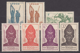 Togo 1942 Without RF Mi#165,166,168,170,171,172,173 Mint Hinged - Unused Stamps