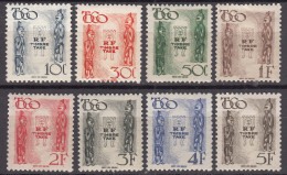Togo 1947 Timbre Taxe Mi#38-45 Mint Hinged Short Set - Unused Stamps